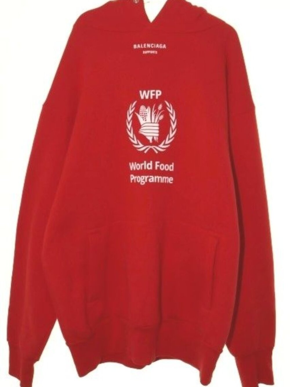Balenciaga World Food Programme Red Pullover Hoodie United Nations Program